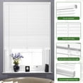 thumbnail image 2 of LUCKUP Cordless Mini Blinds Horizontal Venetian Blinds Vinyl Window Shades Light Filtering Privacy Room Darkening Blinds for Bedroom, Kitchen, Office, 44" W X 64" H, White, 2 of 6