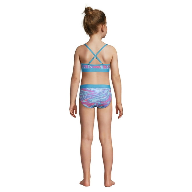 Lands' End Girls Short Sleeve Piece UPF 50 Swimsuit Rash Guard Set Walmart.com