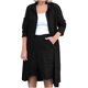 thumbnail image 1 of Conjunto de blusa y pantalones cortos de manga larga con cuello vuelto liso para mujer Wmkox8yi  bvn4004, 1 of 8