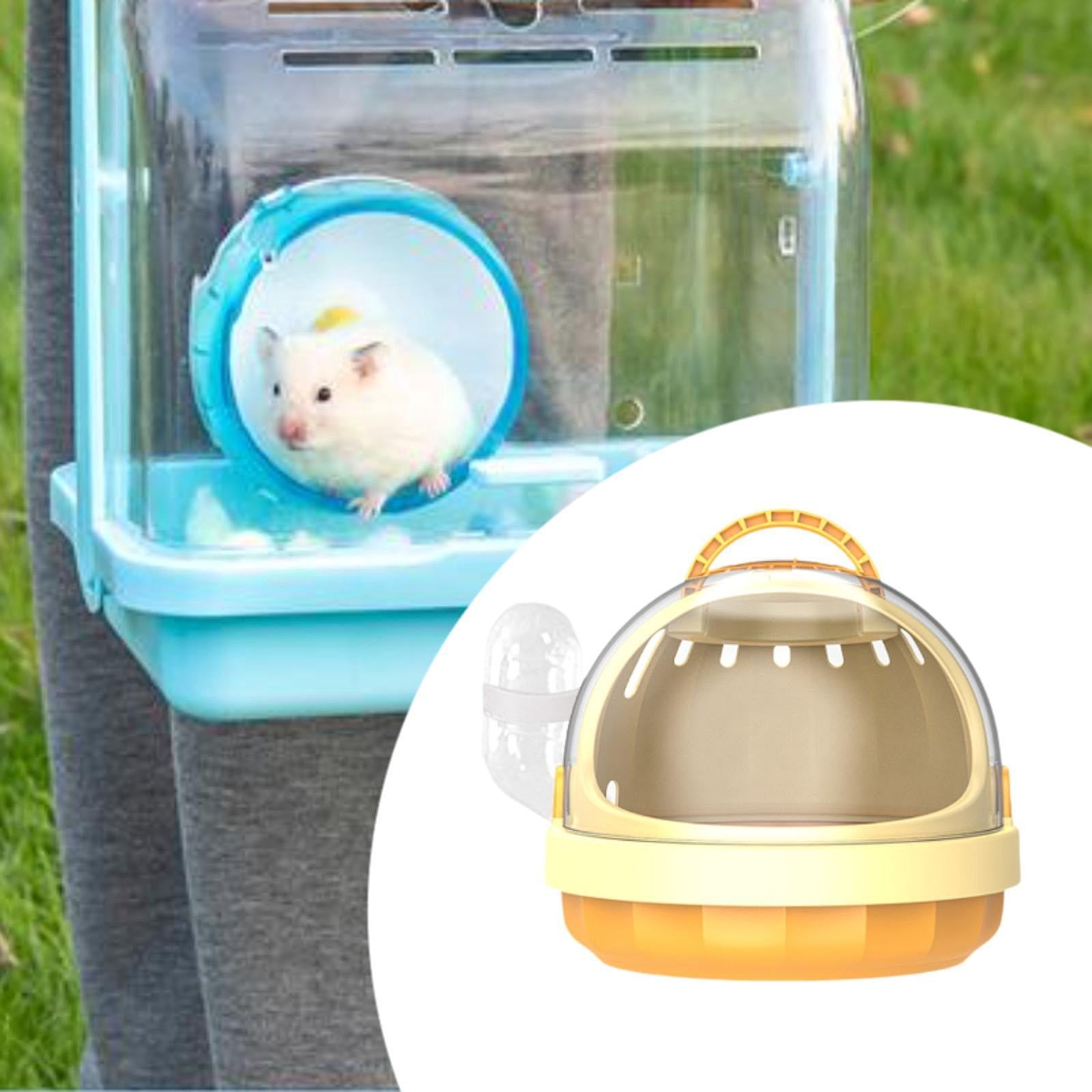 FITYLE Hamster Carrier Cage with Water Bottle Habitat Hamster Travel Carrier Pet Outgoing Cage for Chinchilla Hedgehog Dwarf Hamster yellow
