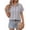 Sky Blue, variant on Womens Short Sleeve Striped Shirts Casual Button Down V Neck Work Blouses Tops