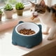 thumbnail image 1 of Comedero y bebedero elevado de gran capacidad para gatos, diseño ancho y poco profundo para una alimentación cómoda, plato de plástico para mascotas de 250 ml, 15 x 7,5 cm, paquete de 1, 1 of 6
