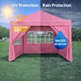 thumbnail image 4 of 10x10Ft Pop Up Gazebo Canopy Tent, Pink, with 4 Removable Sidewalls (2 with Windows, 2 with Zippers), 4 Weight Sand Bags & Carry Bag, Waterproof UV Protection Outdoor Canopy, 4 of 10