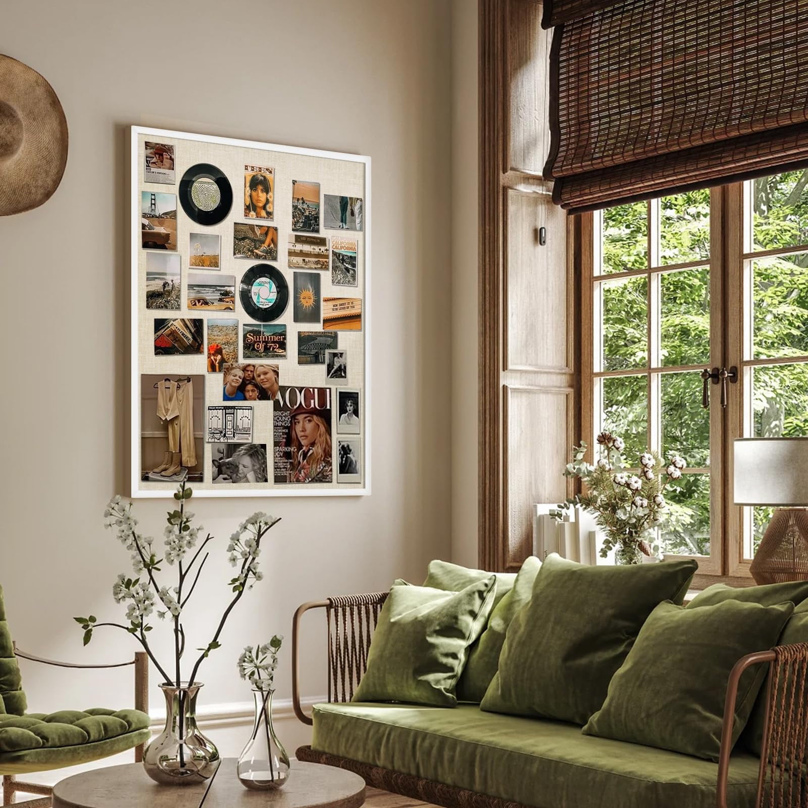 Large Bulletin Board, 36 "x 24" White Cork Boards for Walls with Frame, Pin Display Board Vision Board