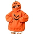 thumbnail image 3 of Ichuanyi Halloween Hoodies Kids Oversized Pumpkin Sweatshirts Tops with Pockets Cute Spooky Pumpkin Ghost Pullover Tops,Halloween Fall Long Sleeve Tops, 3 of 8