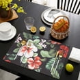 thumbnail image 3 of Pioneer Flower Floral Print Pattern Summer Placemats Table Placemats Set Of 6-Linen Kitchen Washable Placemats Table Mats 12x18 Inch Non-Slip Heat Resistant, 3 of 5