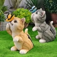 thumbnail image 5 of Solar Cat Butterfly Statue Cute Small Animal Decoration Outdoor Garden Ornament Decor Accessories Solar Butterfly Light Figurines For Home Office Patio Yard Lawn, 5 of 9