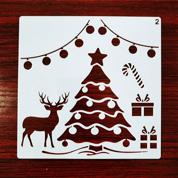 GENEMA 12 Pieces Christmas Stencils Template Reusable Plastic Craft for Art Drawing Painting Spraying Window Glass Door Car Body