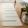thumbnail image 3 of SAFAVIEH Montauk Oswald Geometric Striped Cotton Area Rug, Light Green/Ivory, 6' x 9', 3 of 10