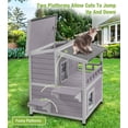 thumbnail image 6 of Aivituvin Outdoor Cat House Weatherproof, Feral Kitty House Cats Enclosure with Balcony, Wooden Kitty Shelter Waterproof, 6 of 7
