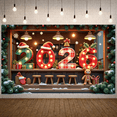 thumbnail image 4 of Festive Design Merry Christmas Banner Holiday Decoration Gold Light Up 2026 Banner for Christmas Party Celebration Indoor Decor, 4 of 9