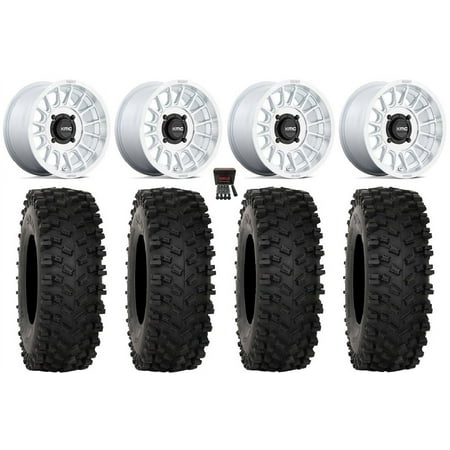 KMC Impact 15" Wheels Machined 35" ATX470 Tires Kawasaki Teryx Mule