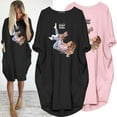 thumbnail image 1 of REDHOTYPE Robe Ample Grande Taille Mi-Longue pour Femmes Manches Longues Col Rond Imprimé Dessin Animé avec Poches Vêtements de Maison Décontractés Rétro, 1 of 3