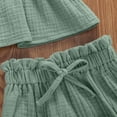 thumbnail image 7 of Musuos Baby Girl Summer Clothes Set 6M 12M 18M 24M Solid Color Ruffle Short Sleeve Top Stretch PP Shorts Set, 7 of 7