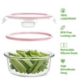 thumbnail image 3 of Recipientes de vidrio para almacenamiento de alimentos HOMBERKING, 24 piezas con tapas, color rosa, 3 of 7
