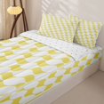 thumbnail image 3 of Erosebridal Lemon Wavy Line Zipper Full Size Comforter Sets with Fitted Sheet and 2 Pillowcases,Yellow Swirl Zipper Bedding Set For Boys,Reversible,4-Piece, 3 of 7