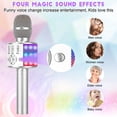 thumbnail image 4 of Bluetooth Wireless Karaoke Microphone for Android/iOS, with Recording Function and Dancing LED Lights, Portable, Silver, 4 of 5