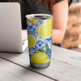 thumbnail image 4 of 20 Oz Lemon Coffee Tumbler Double Wall Insulated Stainless Steel Water Bottle | Metal Reusable Thermoses Flask with Cup Cap | Leak & Sweat Proof with Anti-Dust Lid, 4 of 7