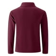 thumbnail image 4 of MELDVDIB Mens Textured Knit T-Shirts Half-Button Lapel Solid Color Basic Loose Long Sleeve Shirts Spring Fall Fashion Casual Pullover Tops Tees with Pocket, 4 of 9