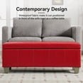 thumbnail image 6 of 51" Faux Leather Storage Ottoman Bench with Wooden Legs, Tufted Upholstered Seat, Sturdy & Spacious for Bedroom, Entryway, Living Room, Red, 6 of 9
