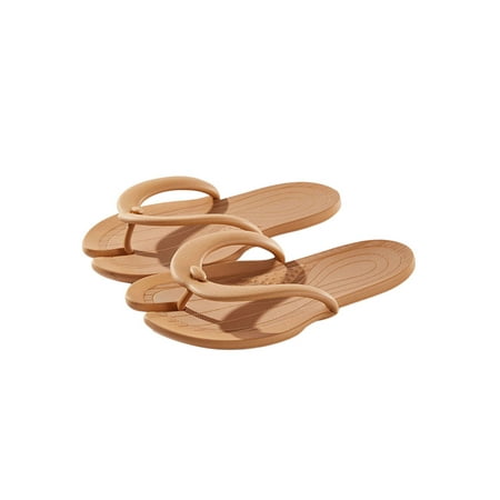 

Rotosw Unisex Slippers Slip On Flip-flops Removable Beach Shoes Portable Bath Slipper Bedroom Lightweight Slides Khaki 7-8