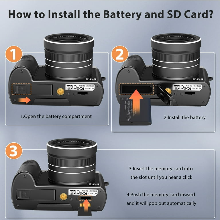 Saneen 6K Digital Camera for Photography 84MP Vlogging Camera with