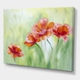 thumbnail image 3 of Designart ' Red Blossoming Poppies Over Wild Green I ' Traditional Canvas Wall Art Print, 3 of 4