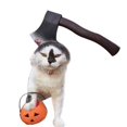 thumbnail image 1 of Dog Halloween Costume Hat With Axe Prop For Small Medium Pets Adjustable Rope Design Cloth And Plastic Material brown, 1 of 5