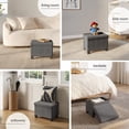 thumbnail image 4 of Hearth & Harbor Storage Ottoman Bench, Boucle 16" Ottoman with Storage , Grey, 4 of 9