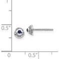 thumbnail image 4 of 14k White Gold Diamond and Cabochon Sapphire Earrings - 4mm, 4 of 6