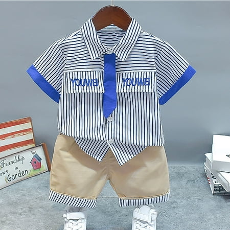 

Simplmasygenix Children s Day Kids Bodysuit Clearance Toddler Kids Baby Boys Casual Gentleman Tie Stripe Shirt Shorts Clothes Set