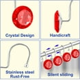 thumbnail image 3 of 12PCS Shower Curtain Hooks Rings for Bathroom, Stainless Steel Rust Resistant Decorative Rhinestones Shower Curtain Rings Hangers for Shower Curtains, Clothing, Towels, etc., 3 of 6