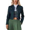 thumbnail image 3 of DuoJiaJ Womens Bavarian Lederhosen Jacket, Traditional Festival Short Coat Blue S, 3 of 6