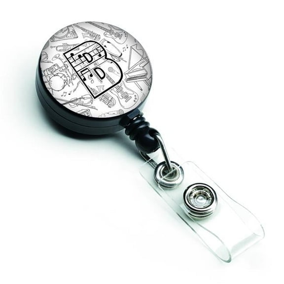 Carolines Treasures CJ2007-BBR Letter B Musical Note Letters Retractable Badge Reel