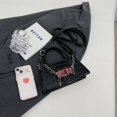 thumbnail image 4 of Women Crossbody Bag Chain Stone Pattern Shoulder Bag Cool Girls Bags (Black), 4 of 10