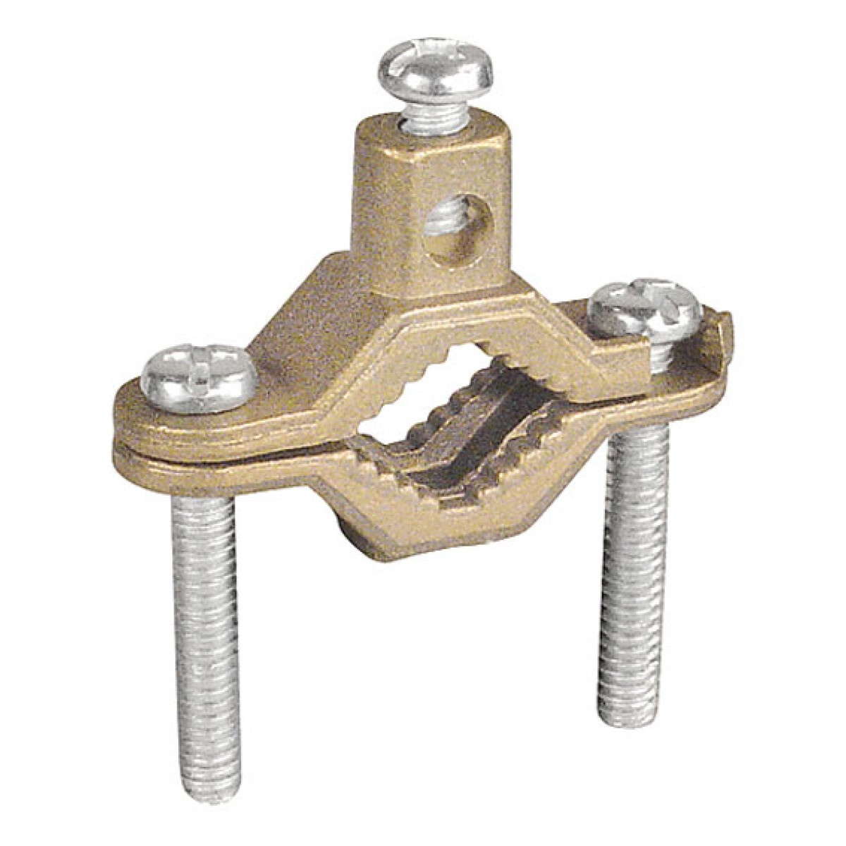 2 Pcs, Bronze Ground Clamp for Bare Wire & Pipe Size 1/2 to 1 In