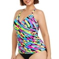 thumbnail image 6 of RELLECIGA Women's V Neckline Tankini Top Bathing Suits Ruched Swimwear, 6 of 10