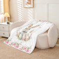 thumbnail image 2 of Erosebridal Floral Rose Fleece Blanket 40x50,Easter Rabbit Eggs Sherpa Throw,Flower Decoration, 2 of 6
