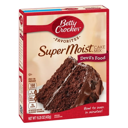 (2 pack) Betty Crocker Super Moist Devil's Food Cake Mix, 15.25