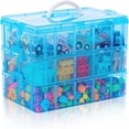 thumbnail image 1 of QJUHUNG Casewin 3-Tier Stackable Craft Organizers and Storage Box with 30 Compartments Bead Organizer Plastic Storage Box for Toys Dolls  Arts and Craft  Tape  Rock Collection  Ribbons, 1 of 8