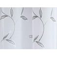 thumbnail image 4 of WARM HOME DESIGNS 1 Sheer White Faux-Linen Sliding Door Curtain Panel with Stitched Charcoal Leaf Embroidery. M Charcoal Patio 84, 4 of 5