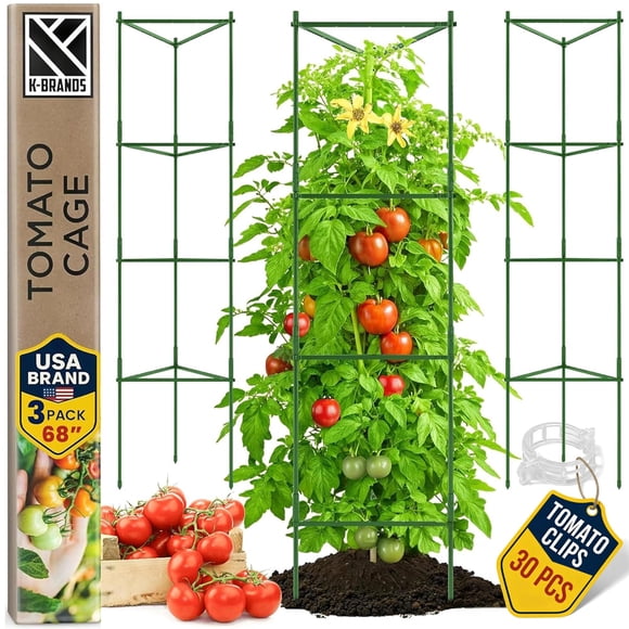 Soporte para plantas K-Brands, jaula para tomates de 3 piezas, 173 cm de alto