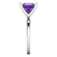thumbnail image 3 of 3 ctw Solitaire Anniversary Ring for Women | Princess Cut Natural Amethyst | Hyperallergenic Solid 18K White Gold, 3 of 5
