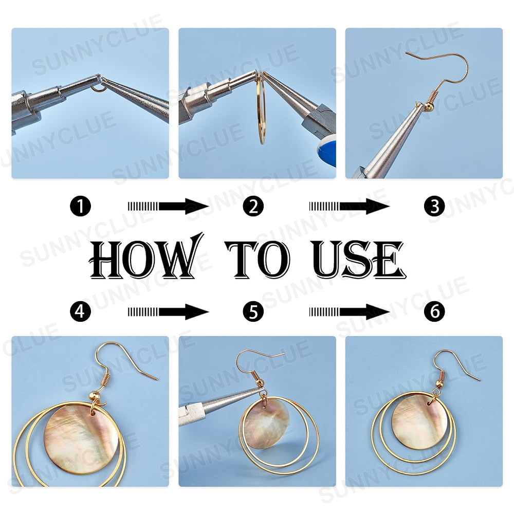 DIY Geometry Theme Earring Making Kits Including Natural Black Lip Shell Pendants Brass Linking Rings & Earring Hooks Alloy Bar Links Connectors Golden
