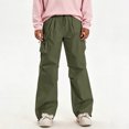 thumbnail image 2 of Men Loose Cargo Work Pants 4-Way Stretch Drawstring Outdoor Activity Trousers S-XL, 2 of 8