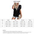 thumbnail image 4 of Camisa de manga corta para mujer, cuello en V profundo, empalme de encaje con volantes, Color puro, Top informal suelto de manga corta para mujer para verano, 4 of 6
