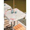 thumbnail image 3 of Square Outdoor Tablecloth with Umbrella Hole Pink Cherry Floral Outside Table Cloth Waterproof Patio Table Cover Modern Art Falling Petals Burlap Zipper Tablecloths for Picnic Camping 60x60 Inch, 3 of 8