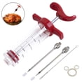 thumbnail image 2 of Plastic Marinade Injector Syringe with Screw-on Meat Needle for BBQ Grill, 1-oz, Red,Red, 2 of 9