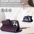 thumbnail image 2 of Allytechgroup Wallet Case for Apple iPhone 15 Pro Max,  Retro [1 Zipper Pocket + 6 Cards Slots] Hand Wrist Shoulder Strap Stand Shockproof iPhone 15 Pro Max Cover Case for Girls Women, Purple, 2 of 10