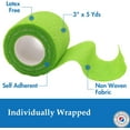 thumbnail image 6 of Henry Schein Premium Self-Adherent Bandage Wrap – 3" x 5 Yards, Assorted Colors – Box of 24 Rolls – Flexible, Non-Woven Fabric, Non-Sterile, Latex-Based Wrap for Wound Care & Light Compression, 6 of 8